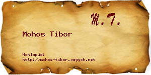 Mohos Tibor névjegykártya